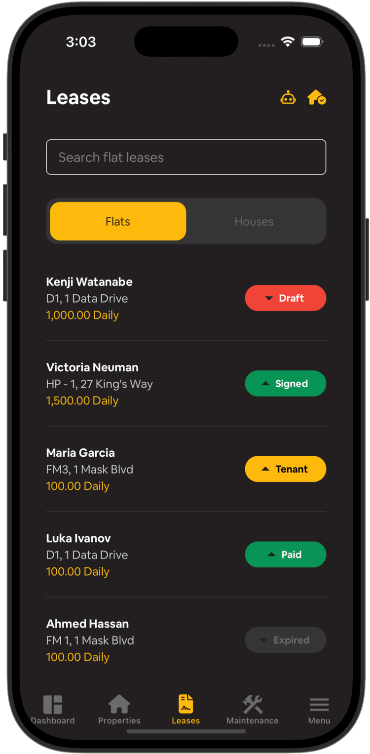Estate Manager - Lease Lifecycle Tracking