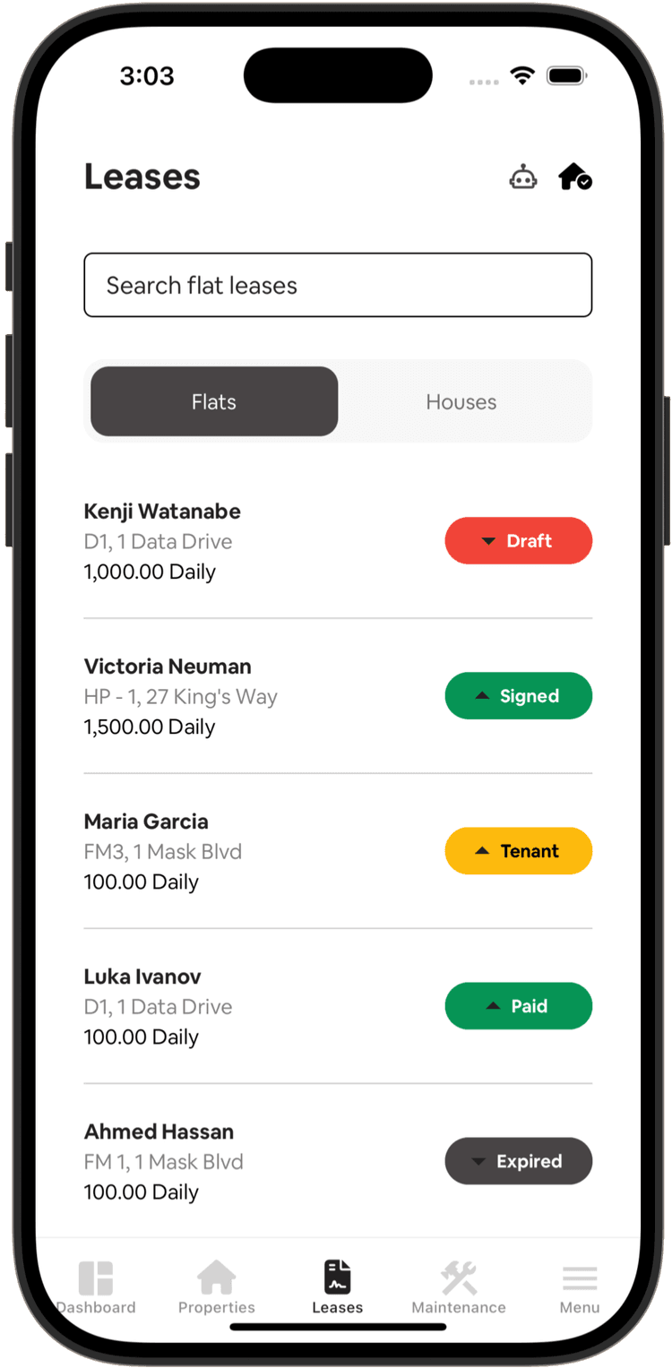 Estate Manager - Lease Lifecycle Tracking