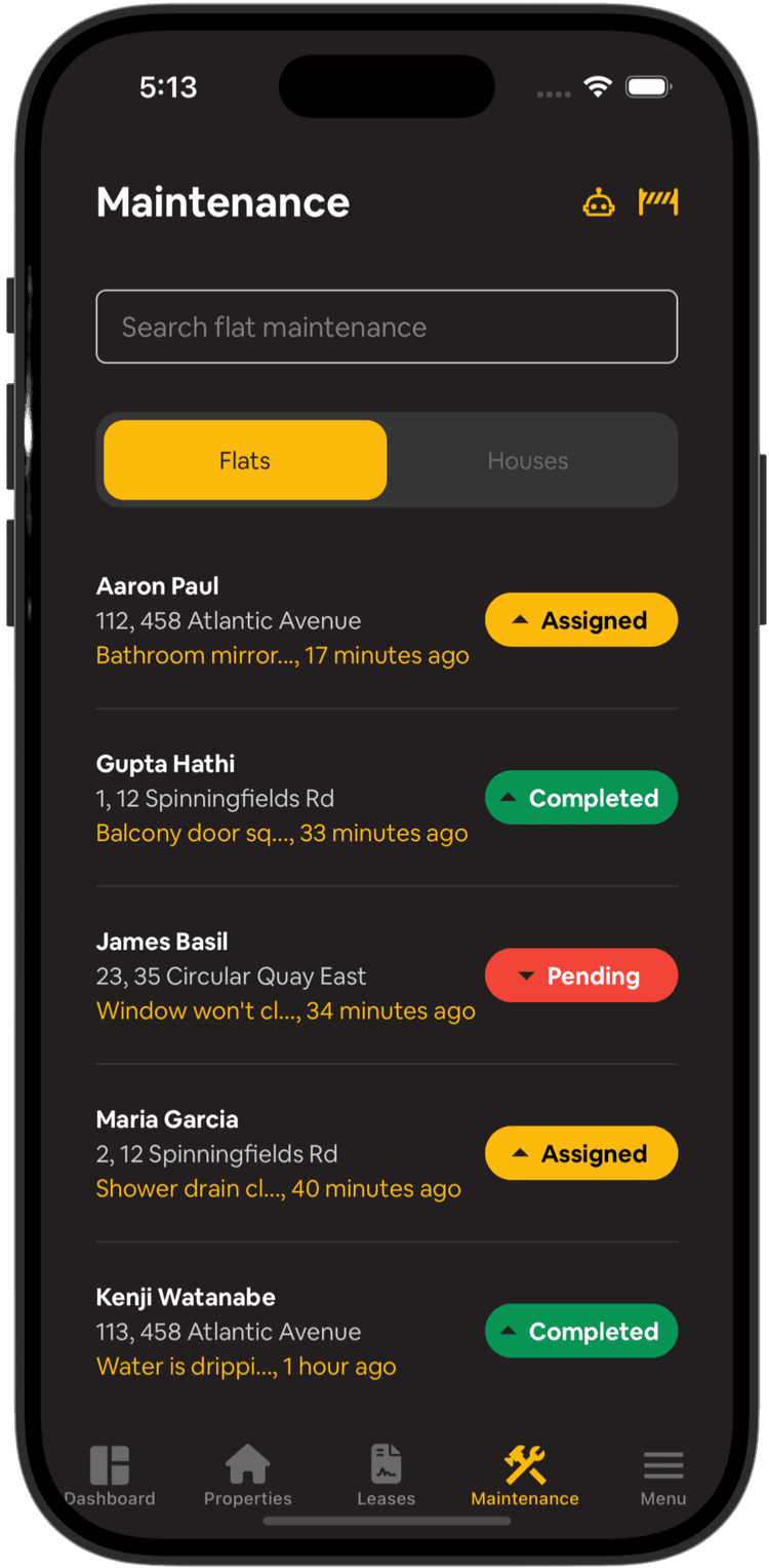 Estate Manager Maintenance - Request Tracking