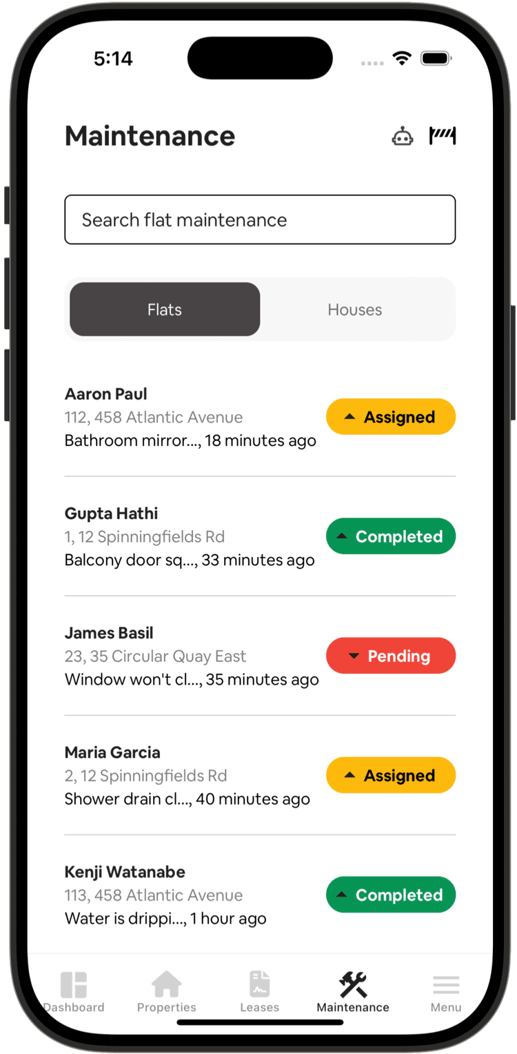Estate Manager Maintenance - Request Tracking