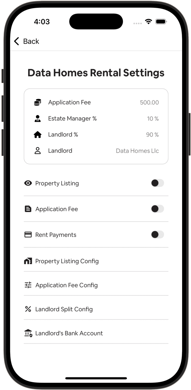 Estate Manager - Rental Settings (Customizable Features)