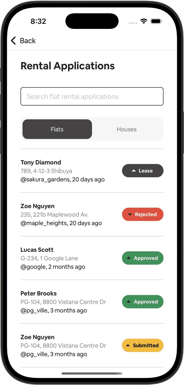 Estate Manager Mobile Dashboard (Light Mode)