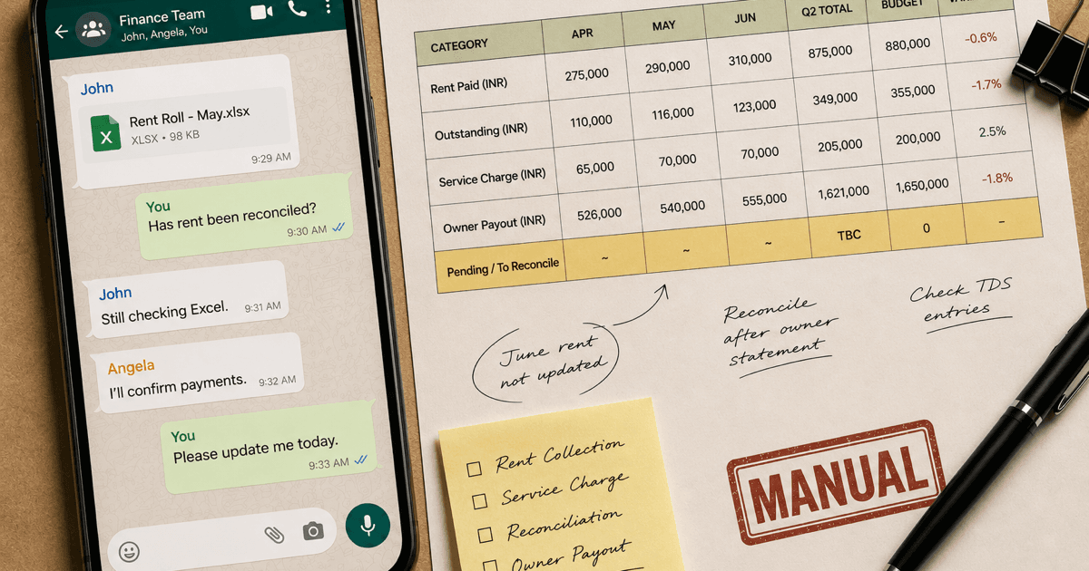 Estate Manager insight article cover for WhatsApp and spreadsheet based property management workflows