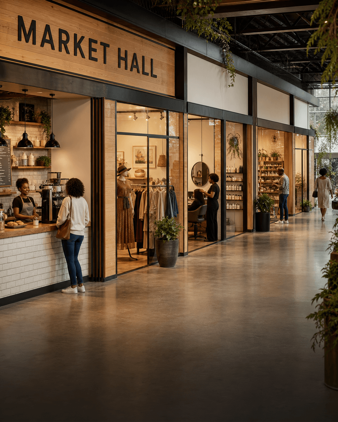 Market Hall retail arcade with individual shopfronts